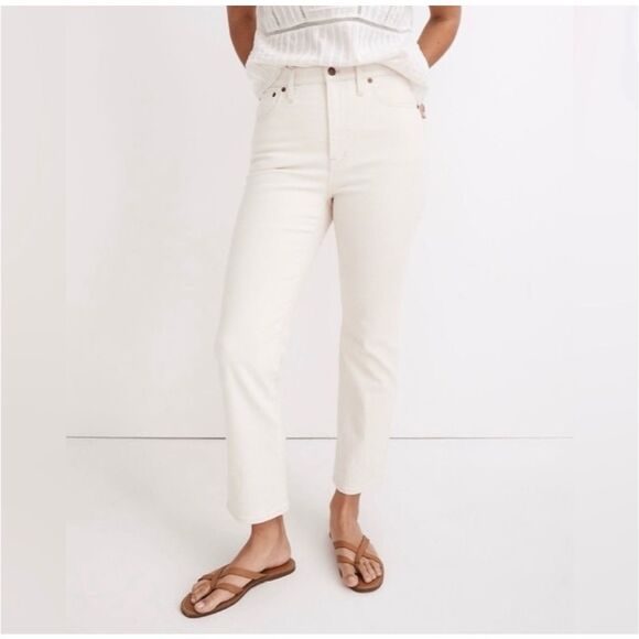 Madewell Denim - Madewell Slim Demi-Boot Jeans Cream Off White Vintage Canvas Ankle Bootcut 25P